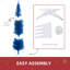 Arbre de Noël décoré 7 pi, arbre de Noël crayon avec 499 branches réalistes et support en plastique, bleu-121053983-121053975