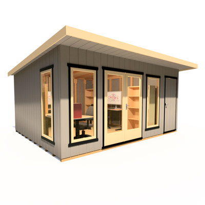 Shire Cali Home Office 16 Ft X 12 Ft With Side Shed