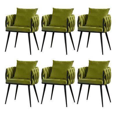 Chaise avec accoudoirs en velours Lazarre