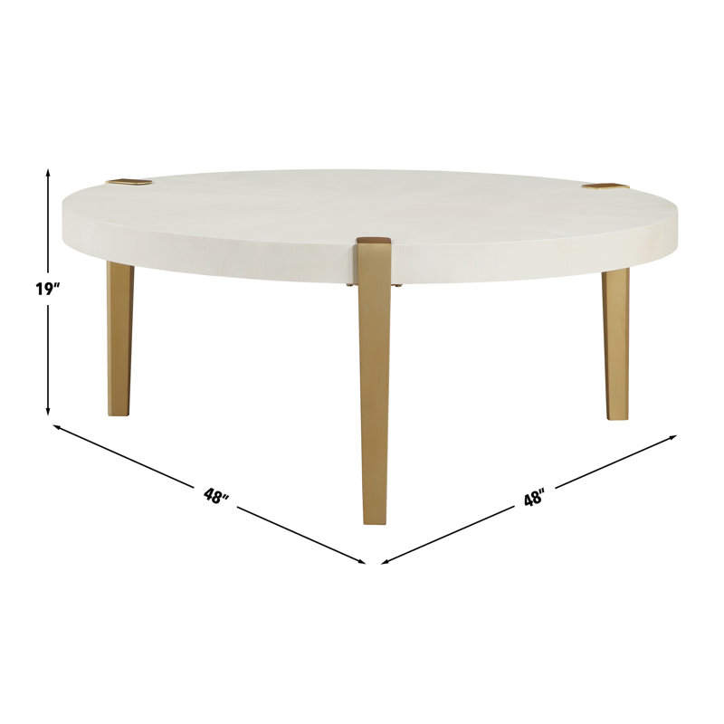 Table basse 48 po, Or, Blanc