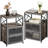 Kempst Nightstand Set 2, Small Bedside Table with Drawers, Narrow Side End Table with Open Shelf, 2 Drawer Dresser for Bedroom/Living Room/Dorms-508203562-477887918