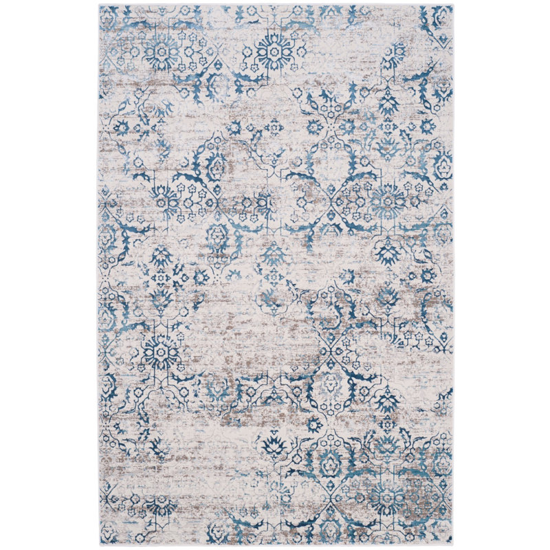 Tapis floral en viscose et en coton Florence / Graham, Rectangle 3 pi x 5 pi