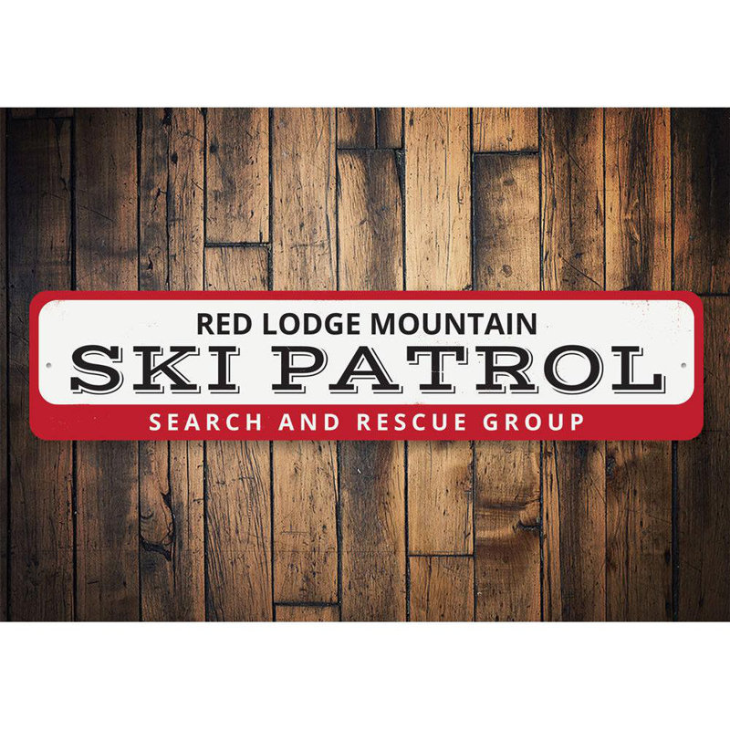 Enseigne en aluminium Ski Patrol Mountain, H 4 po x l 18 po x P 0,04 po