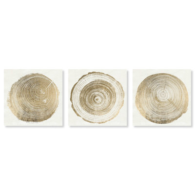 «Cuore Di Legno III», ensemble de 3 impressions sur toile tendue