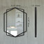 Miroir mural décoratif, miroir mural moderne pour salle de bain, miroir mural avec cadre en métal noir irrégulier et rectangulaire-224800981