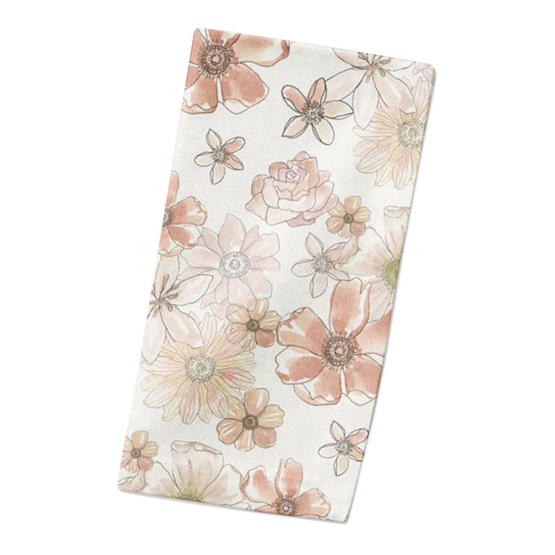 Serviette rectangulaire en coton, Blanc