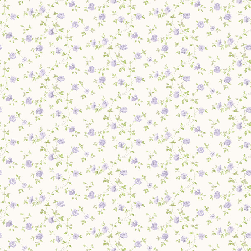Rouleau de papier peint Miniatures 3, Lilas / vert / blanc