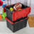 Sterilite 12 Gallon/45 Liter Hinged Lid Industrial Tote, Red Lid