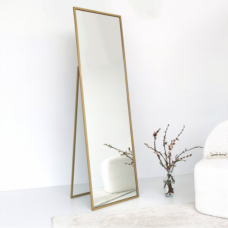 Covertt Metal Flat Floor Mirror, Gold