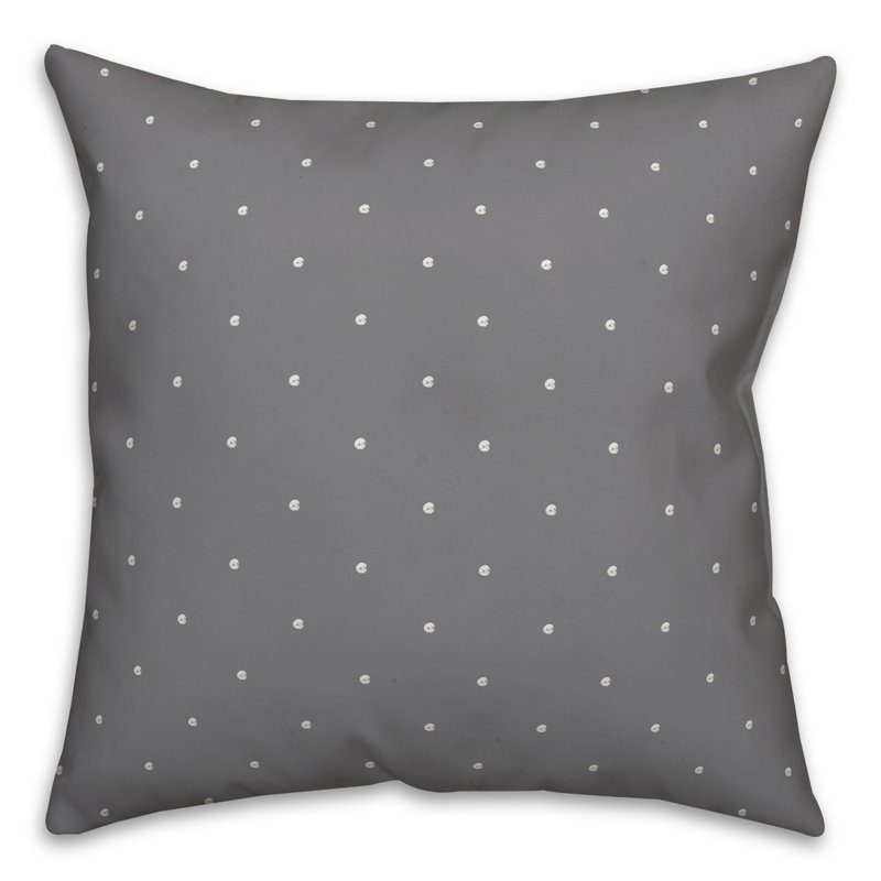 Polka Dots Reversible Throw Pillow, 20" x 20", Gray/White Polka Dots 2
