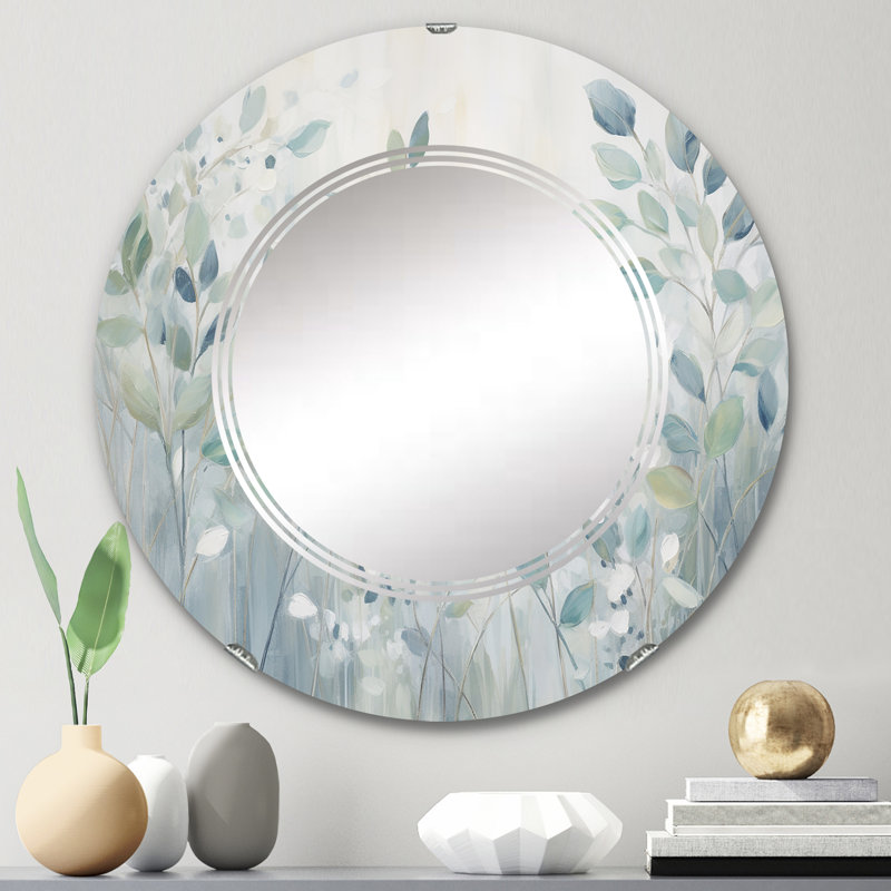 Kaleburnu - Miroir mural moderne rond, 24 po x 24 po