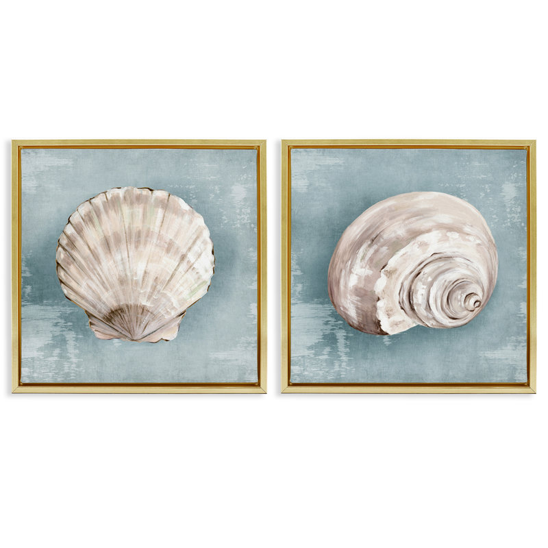 Ensemble de cadres flottants 2 pièces Seashell Whispers of Shore, design par Eli Jones, H 18 po x l 36 po