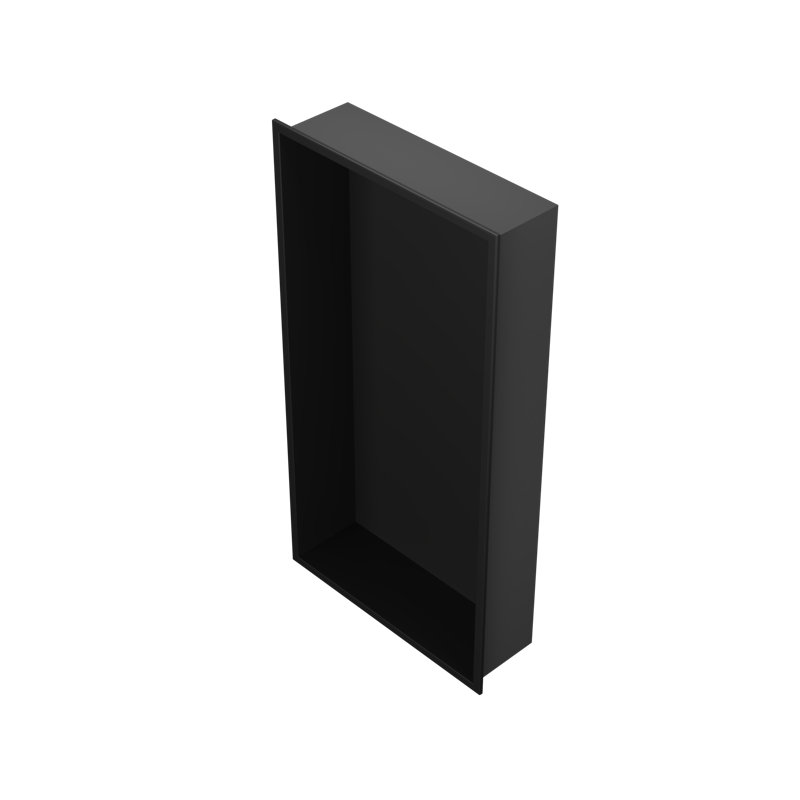 25" W x 13" H Rust-Resistant Shower Niche with Anti-Pooling Drainage, Single Shelf Recessed in Wall,Matte Black, Matte Black