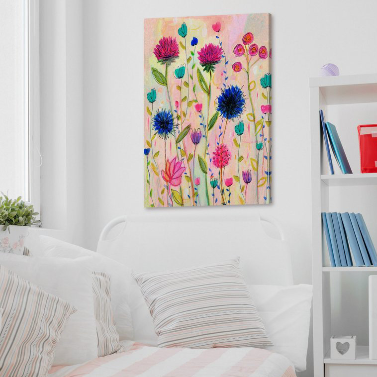 Thistle by Sascalia - Wrapped Canvas Painting, 114cm H x 76cm W x 3.81cm D