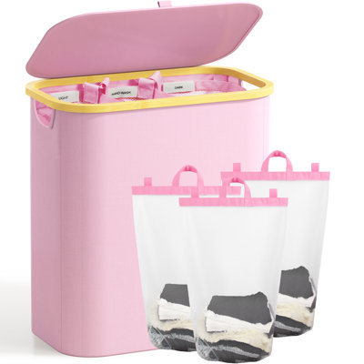 145L Large Capacity Odor-Proof Partitioned Laundry Basket