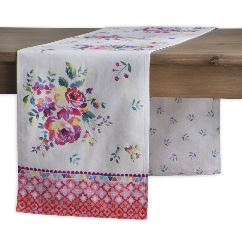 Maison d'Hermine Rose Garden 100% Cotton Table Runner - Double Layer - 14.5" x 108", 108" L x 14.5" W