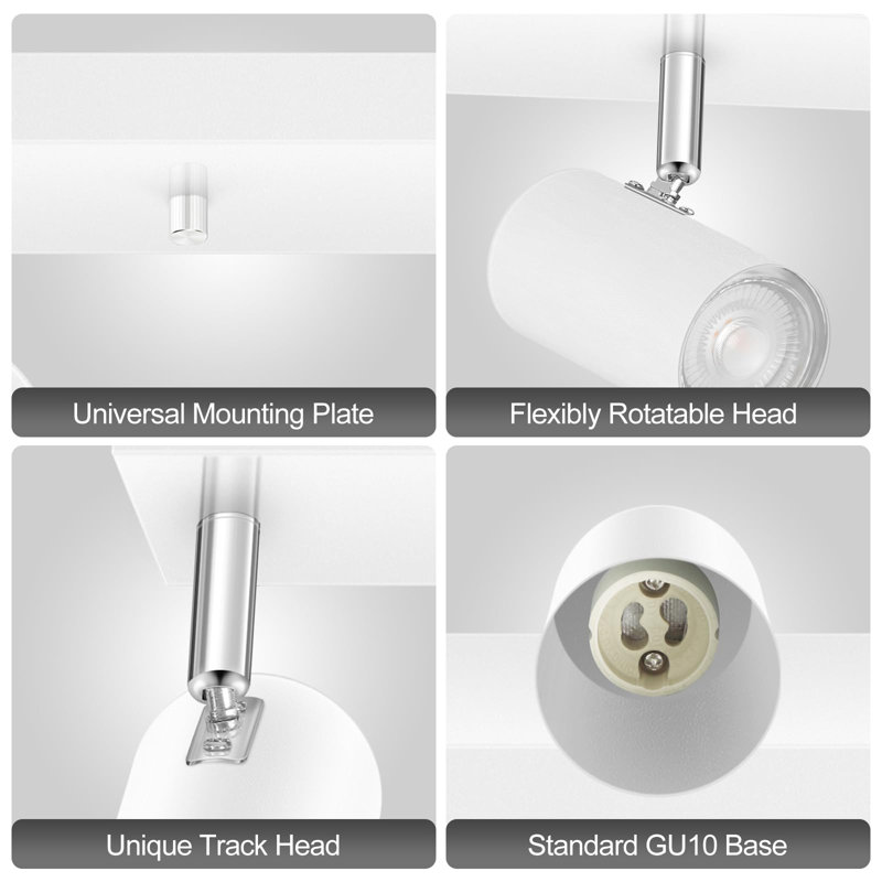 Plug-In 5-Light Track Lighting Kit with 15FT Cord