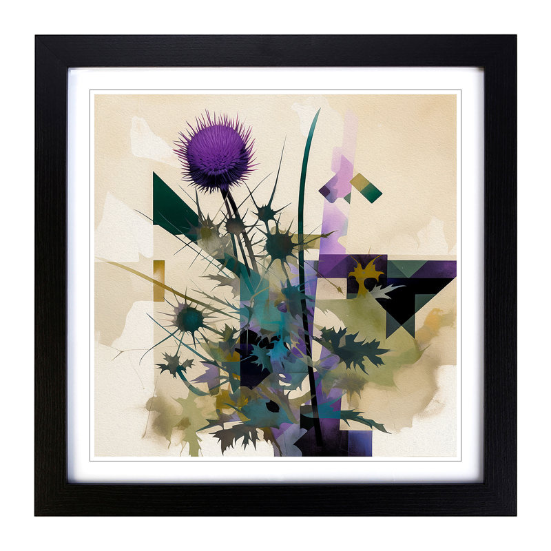 Thistle Suprematism No.1 - Framed Print, Black