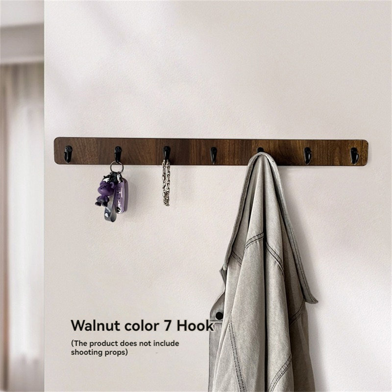 Solid Wood Over-The-Door Hook Rack