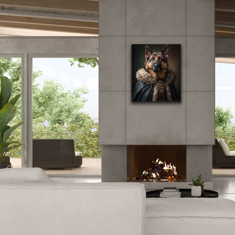 «Portrait Noble German Shepherd» par Momart, art mural sur toile, 26 po x 30 po