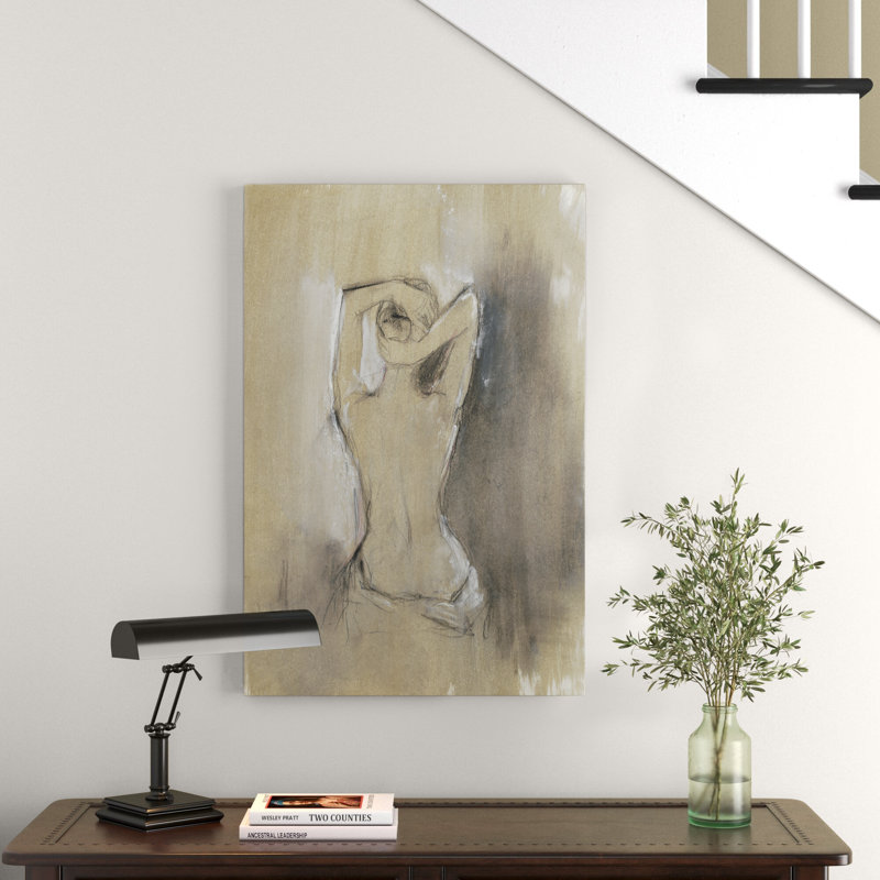 «Contemporary Draped Figure I» par Ethan Harper, reproduction d'art sur toile tendue, H 36 po x l 24 po, Noir