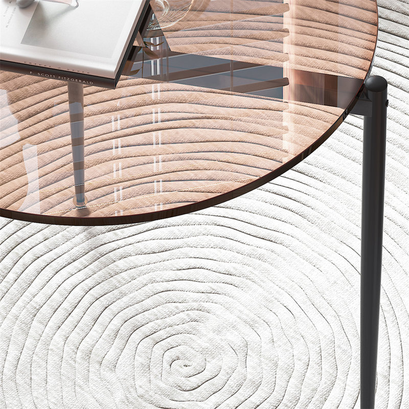 Bjarnhildur Glass Top Single Coffee Table, Tawny