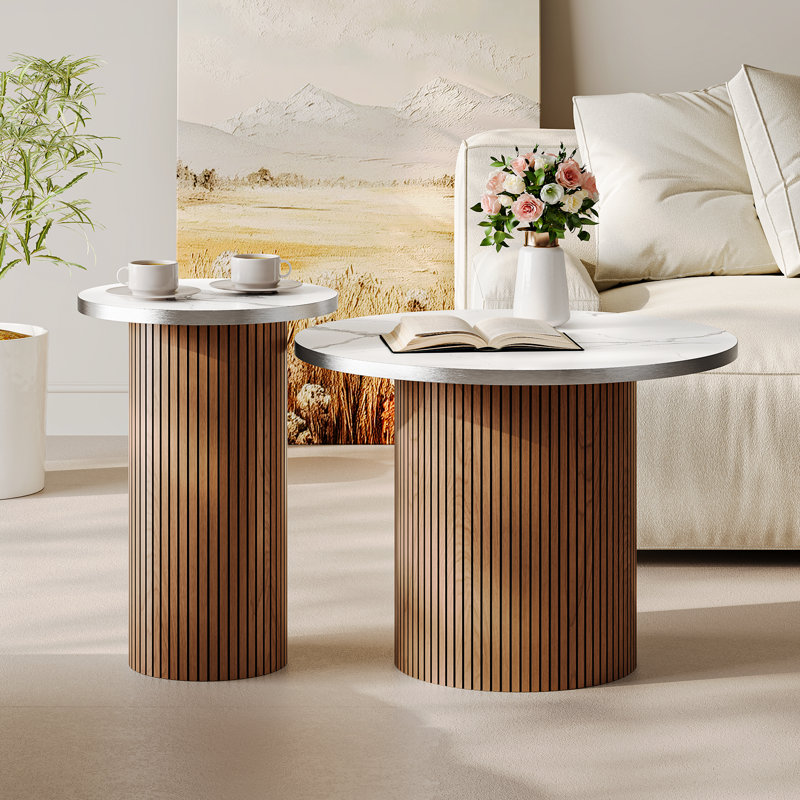 Pedestal Coffee Table, Walnut