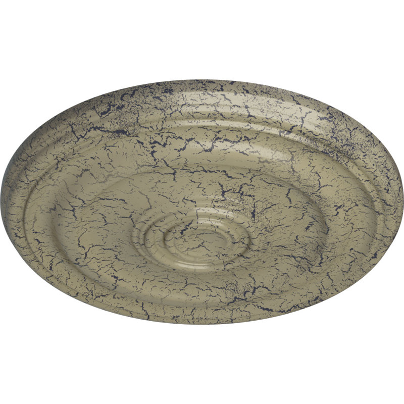 Médaillon de plafond Endurathane Devon, DO 15 3/4 po x P 1 1/2 po (convient aux auvents jusqu'à 3 5/8 po), finition craquelée en pierre de château peinte à la main