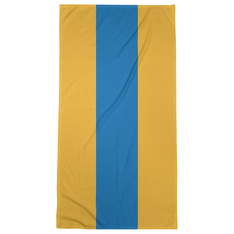 Cotton Blend Lightweight Bath Towel, Golden Yellow/Royal Blue