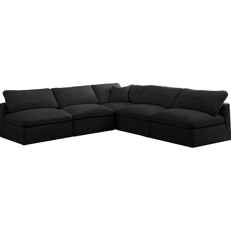 Canapé modulaire de 105 po Atis, Velours noir