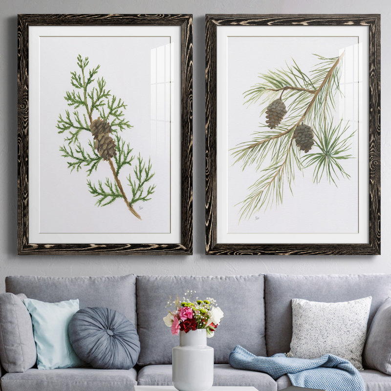 Winter Botanical III - ensemble de 2 reproductions d'art, H 31,5 po x l 47 po x P 1,5 po, H 31,5 po x l 47 po x P 1,5 po