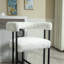 Ensemble de 1 tabourets de bar, tabourets de bar modernes avec dossier, cadres en métal noir, tabourets de bar rembourrés pour îlot de cuisine, pub, club (chenille)-551653604