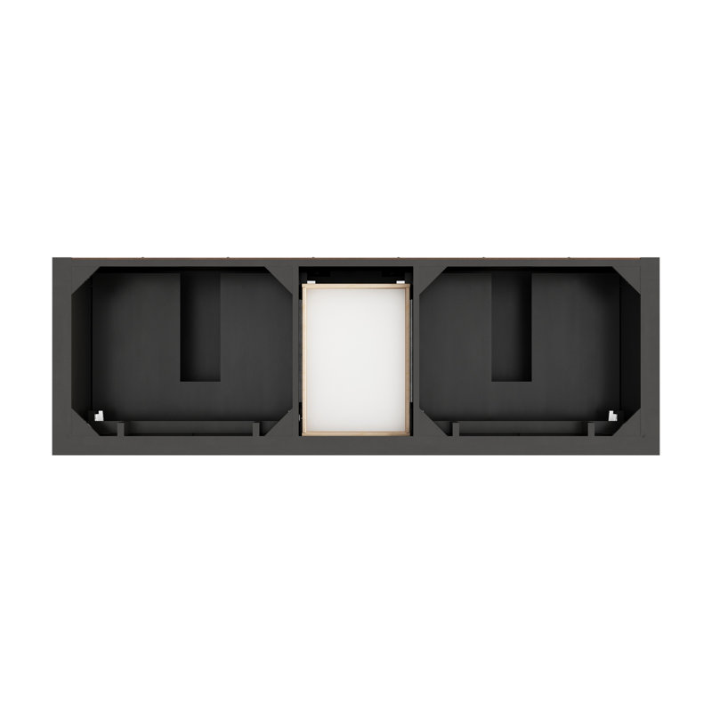 Brookfield 72'' W Double Vanity, Black Onyx, Carrara White