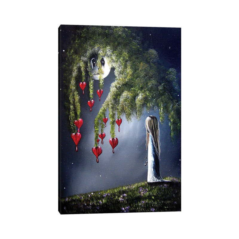 Night Of The Bleeding Hearts - Wrapped Canvas Painting, 30.48 cm H x 45.72 cm W