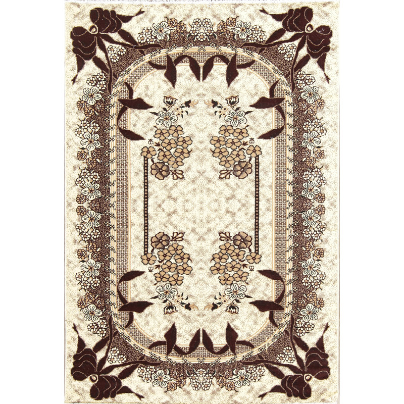 Tapis brun turc floral Borg