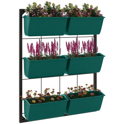 3-Tier Wall Planter with 6 Pots for Indoor and Outdoor Use