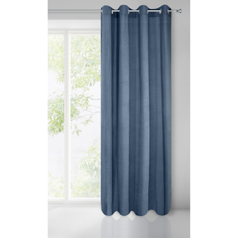 Gurucharan Eyelet Blackout Curtain, Marine
