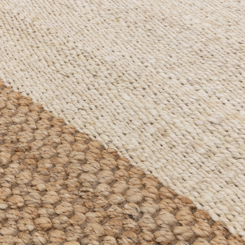 Rumill Striped Jute / Sisal Hand Woven Area Rug, Rectangle 200 x 300cm
