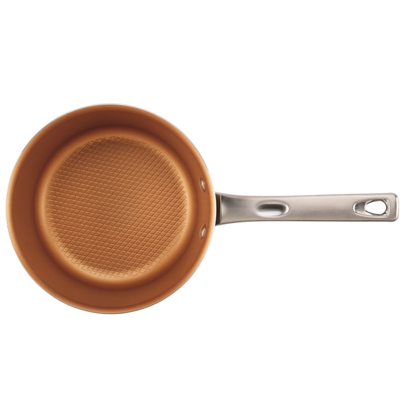 Brown Sugar Aluminum Nonstick Saucier with Enamel Coating, 3-Quart