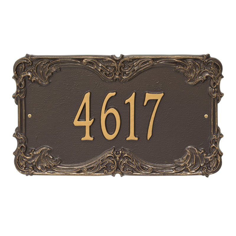 Plaque d'adresse murale 1 ligne Signature Series, Bronze, Or, Oui