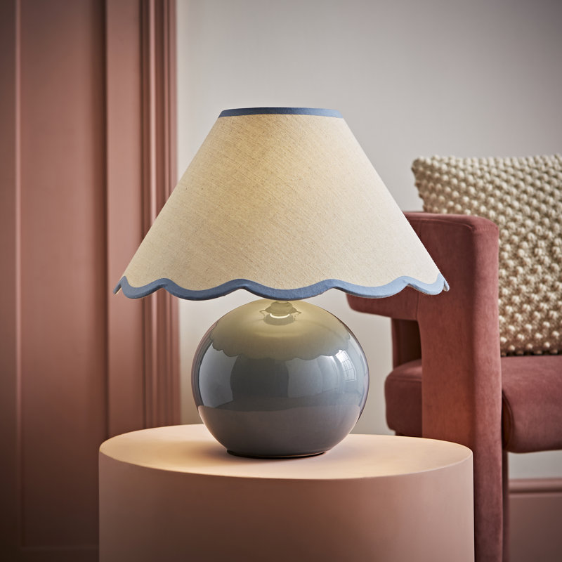 Berngard 37cm Lamp, Blue/White, No, Green