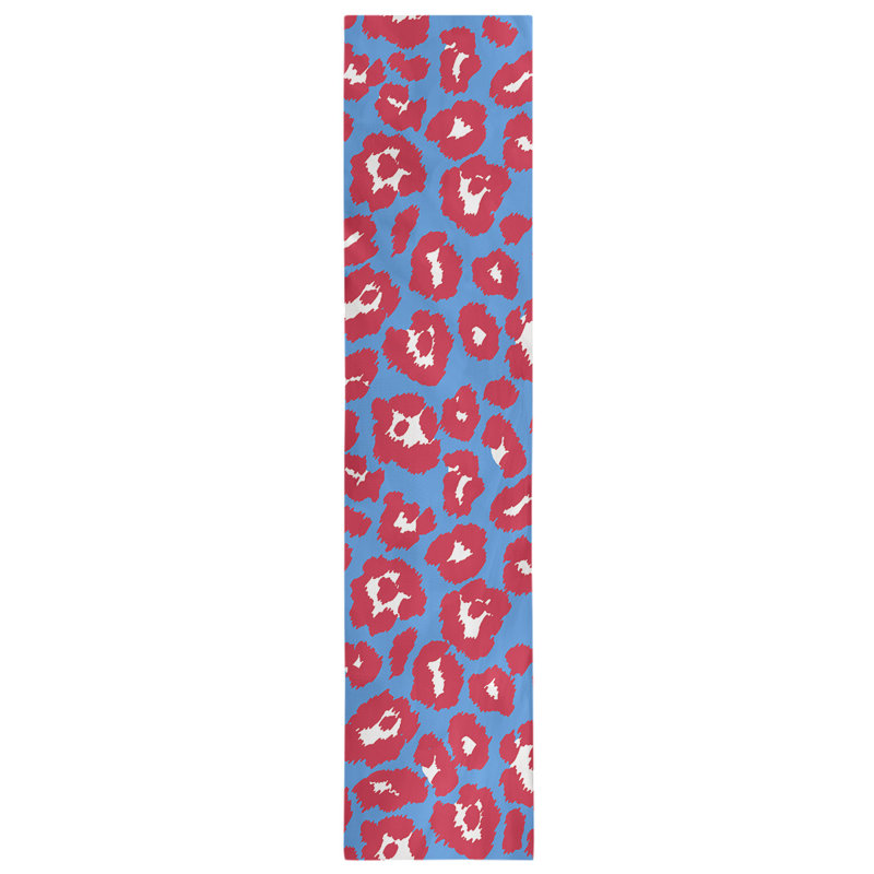 Animal Print Table Runner, 90" x 16", Blue