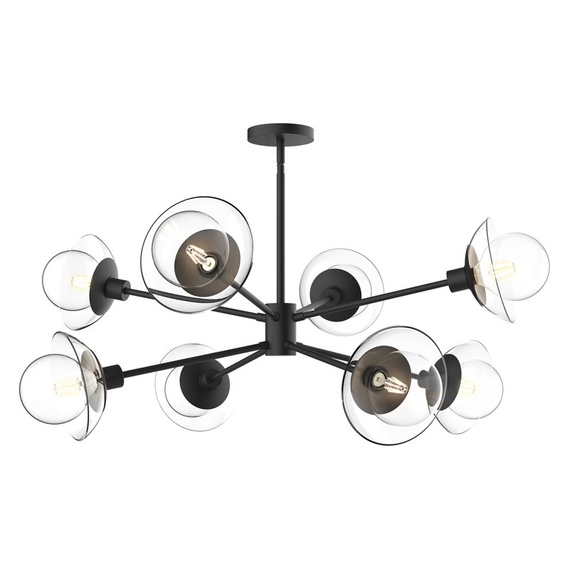 Francesca 8 - Light Sputnik Sphere Chandelier, Matte Black