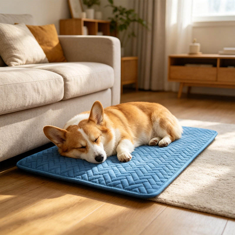 Tapis de glace portatif antidérapant pour animaux de compagnie Summer Cooling Pet Pad 39,4 x 27,6 po, bleu, TG