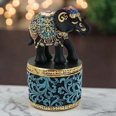 Boîte à bibelots éléphant H 6,25 po