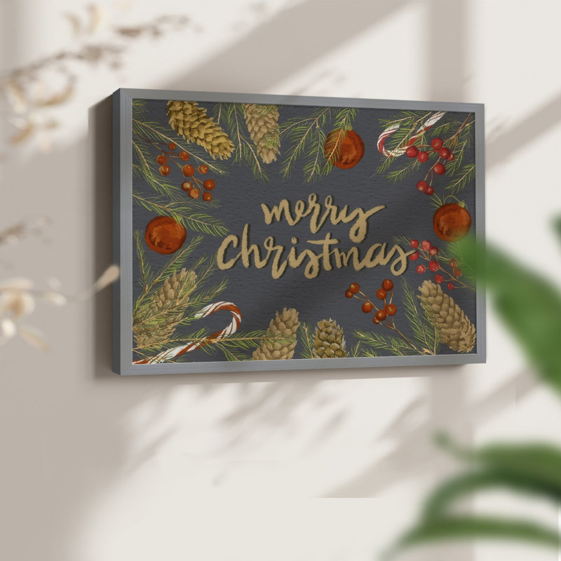 Holiday Sentiment I -Framed Print - Restickable, 8" H x 10" W, Grey