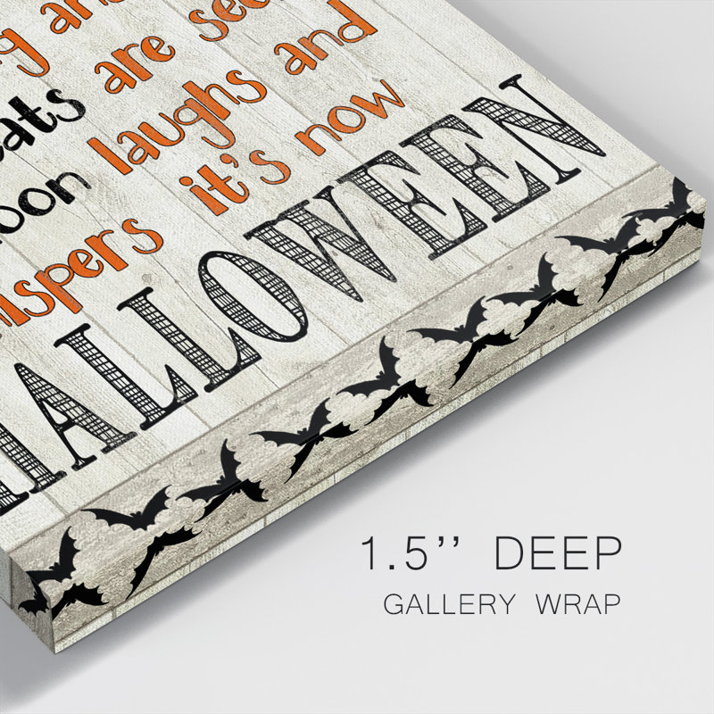Poème d'Halloween - Toile tendue avec châssis de qualité supérieure - prête à être accrochée