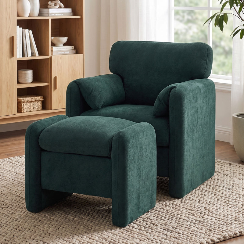 Upholstered Armchair, Green