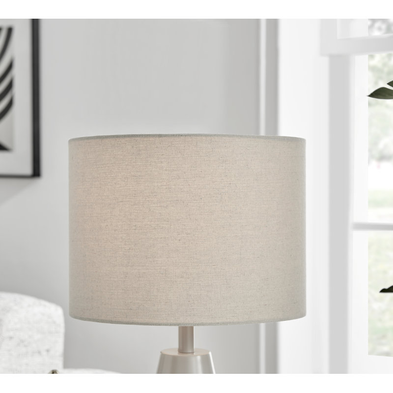 Aura Sleek Standard Table Lamp or Bedside Light (Bulb Included), Grey/Silver
