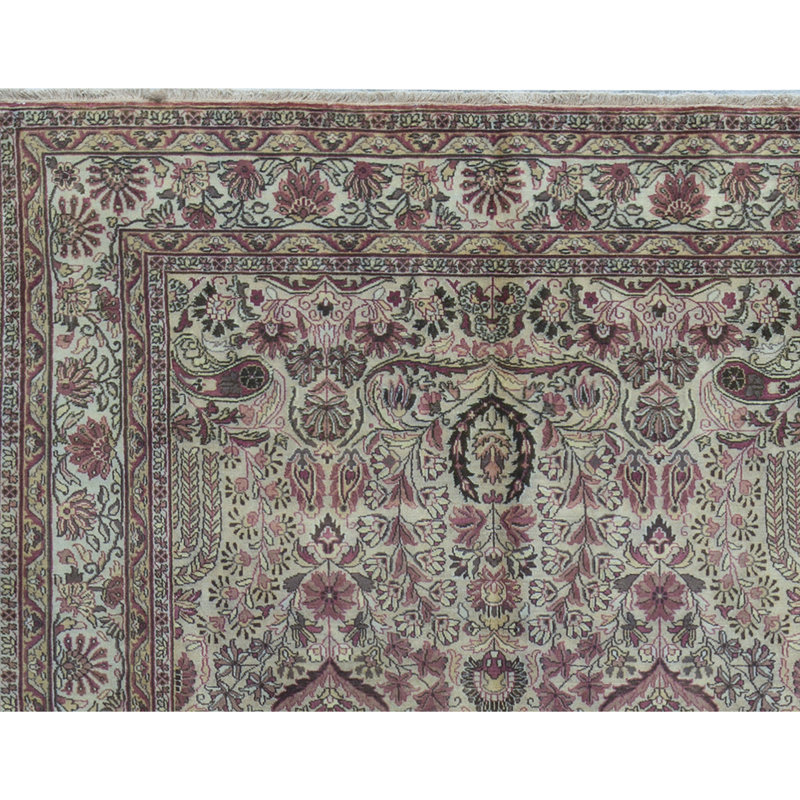 Tapis beige et ivoire de haute qualité noué à la main